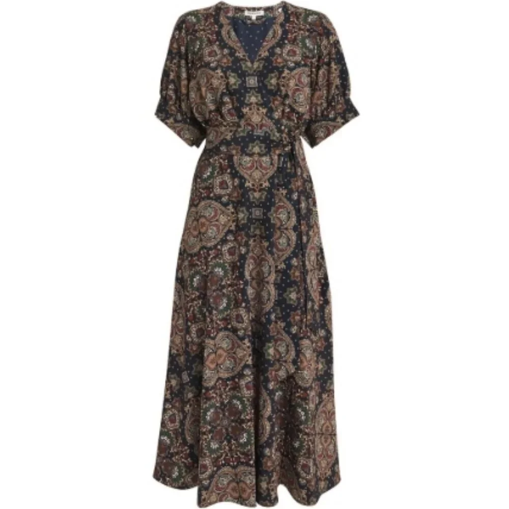 Veronica Beard Wyatt Kaleidoscope-Print Dress Navy Multi 6 NWT - Picture 7 of 7